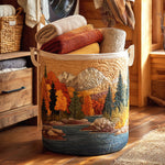 Cesto de Ropa Acolchado – Río de Otoño (con asas)