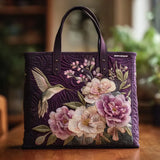 Bolsa Artesanal Acolchado - Colibríes y Orquídeas