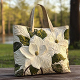 Bolsa Artisanal Acolchado - Lirios Blancos Elegantes