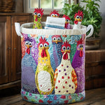 Cesto de Ropa Acolchado – Gallina Costurera (con asas)