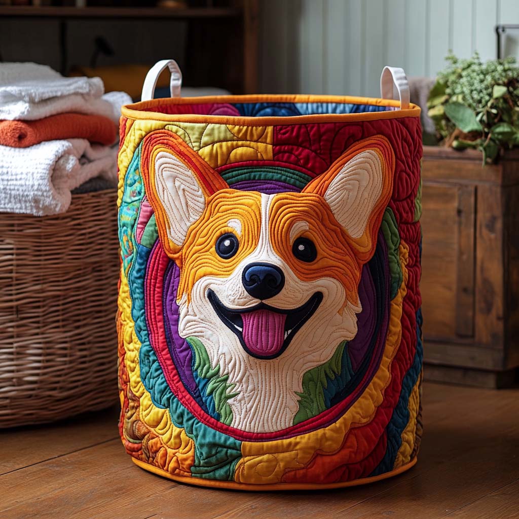 Cesto de Ropa Acolchado – Corgi (con asas)