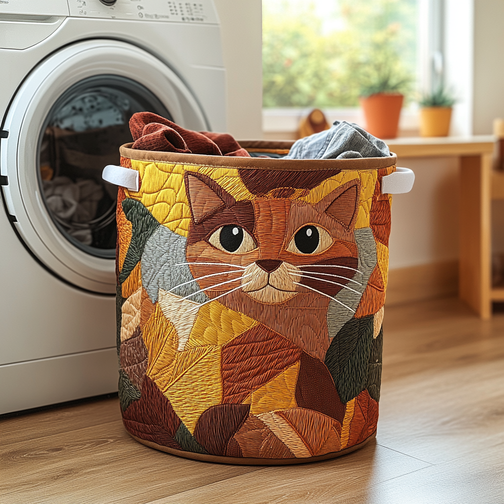 Cesto de Ropa Acolchado – Refugio para Gato (con asas)