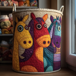 Cesto de Ropa Acolchado – Caballo Eterno (con asas)