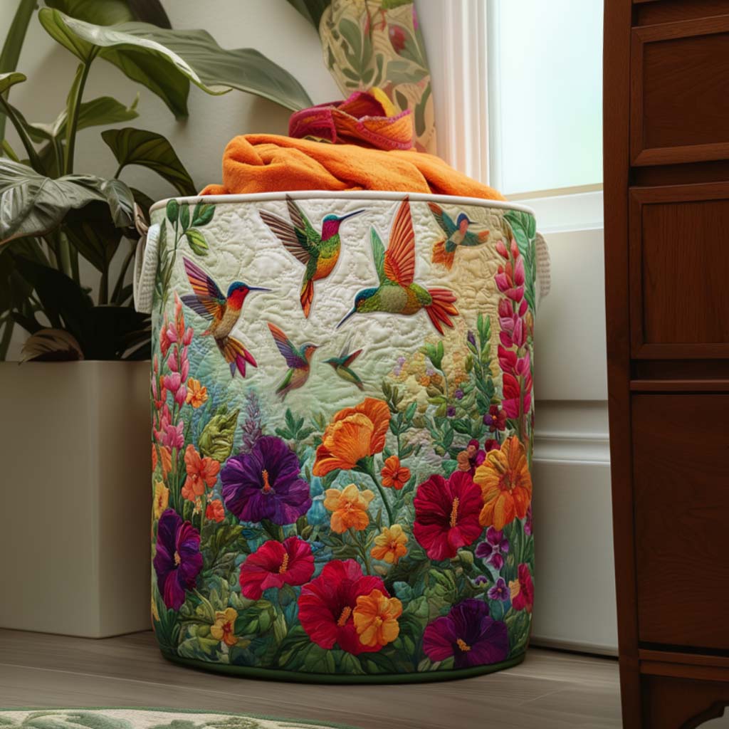 Cesto de Ropa Acolchado – Alas y Flores (con asas)