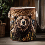 Cesto de Ropa Acolchado – Paseo del Oso en el Bosque (con asas)