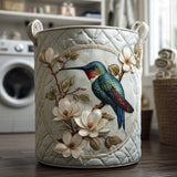 Cesto de Ropa Acolchado – Colibrí de Encaje (con asas)
