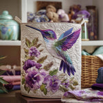 Cesto de Ropa Acolchado – Colibrí entre Flores (con asas)