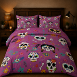 Juego de cama – Calaveras Fucsia (3 piezas)
