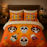 Juego de cama – Calaveras de Azúcar (3 piezas)