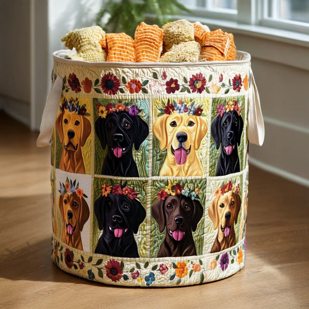Cesto de Ropa Acolchado – Labrador (con asas)