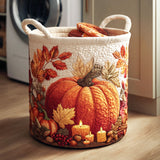 Cesto de Ropa Acolchado – Calabaza (con asas)