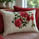 Funda de Cojín Acolchada - Jardín de Rosas