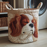 Cesto de Ropa Acolchado – Cavalier King Charles (con asas)