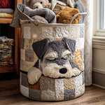 Cesto de Ropa Acolchado – Schnauzer Dormido (con asas)
