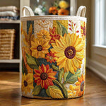 Cesto de Ropa Acolchado – Sueño de Girasol (con asas)