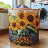 Cesto de Ropa Acolchado – Girasoles (con asas)