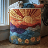 Cesto de Ropa Acolchado – Pradera al Amanecer (con asas)