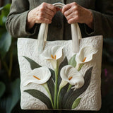 Bolsa Artesanal Acolchado - Lirios Blancos